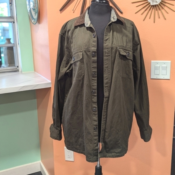 Cabincore Vintage Men's LOlive Cotton Field Coat Classic Chore Barn Jacket - Picture 1 of 12